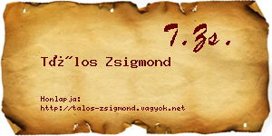 Tálos Zsigmond névjegykártya