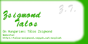 zsigmond talos business card